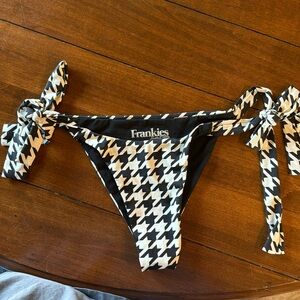 Frankie’s Bikinis - Black and White Houndstooth Bikini Bottom- Size Small